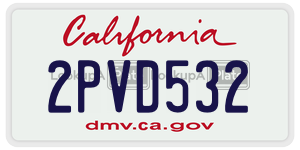 2PVD532  license plate in CA