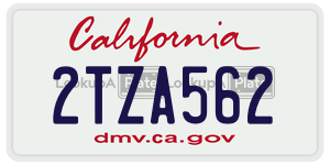 2TZA562  license plate in CA