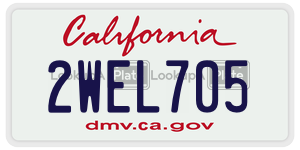 2WEL705 license plate in California