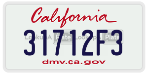 31712F3  license plate in CA