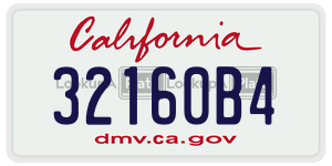 32160B4 license plate in California