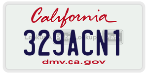 329ACN1 license plate in California