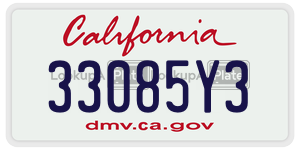 33085Y3 license plate in California