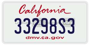 33298S3 license plate in California