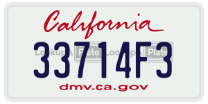 33714F3 license plate in California