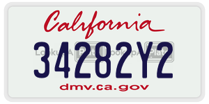 34282Y2 license plate in California