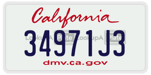 34971J3 license plate in California