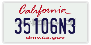 35106N3  license plate in CA