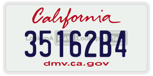35162B4 license plate in California