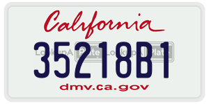 35218B1 license plate in California
