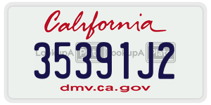 35391J2  license plate in CA