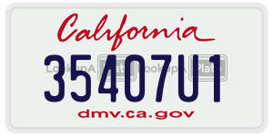 35407U1 license plate in California