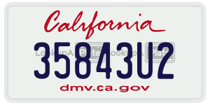 35843U2  license plate in CA