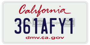361AFY1  license plate in CA