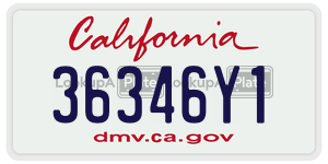 36346Y1 license plate in California