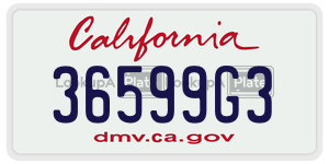 36599G3  license plate in CA