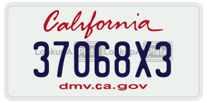 37068X3  license plate in CA