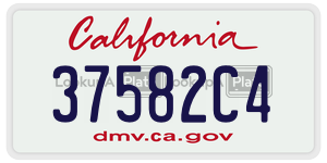 37582C4  license plate in CA