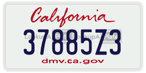 37885Z3  license plate in CA