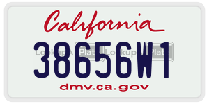 38656W1  license plate in CA