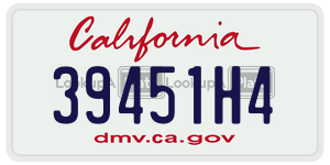 39451H4  license plate in CA