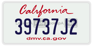 39737J2 license plate in California