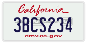 3BCS234 license plate in California