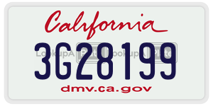 3G28199  license plate in CA