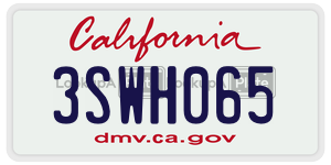 3SWH065 license plate in California