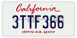 3TTF366 license plate in California