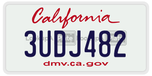 3UDJ482 license plate in California