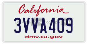 3VVA409  license plate in CA
