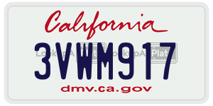 3VWM917 license plate in California