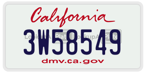 3W58549 license plate in California
