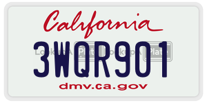 3WQR901  license plate in CA