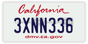 3XNN336  license plate in CA