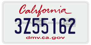 3Z55162  license plate in CA