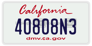 40808N3 license plate in California