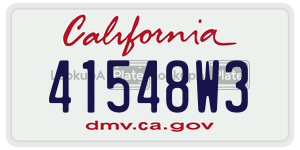 41548W3 license plate in California