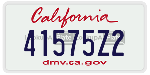41575Z2  license plate in CA