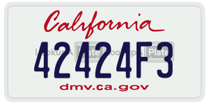 42424F3  license plate in CA