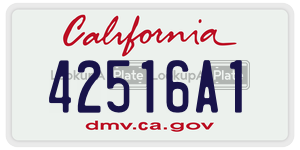 42516A1 license plate in California