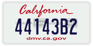 44143B2 license plate in California