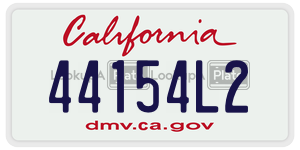 44154L2 license plate in California