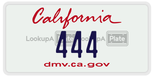 444 license plate in California