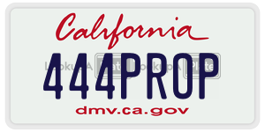 444PROP license plate in California