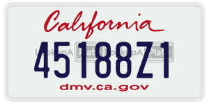45188Z1  license plate in CA