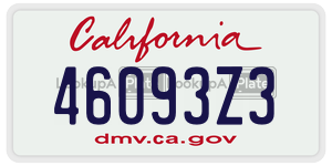 46093Z3 license plate in California