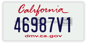 46987V1 license plate in California