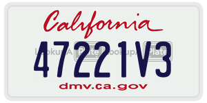 47221V3 license plate in California